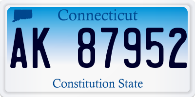 CT license plate AK87952