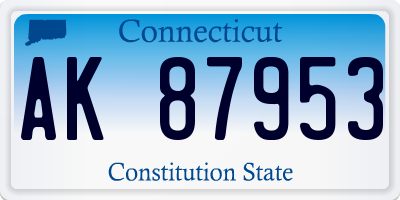 CT license plate AK87953