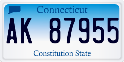 CT license plate AK87955