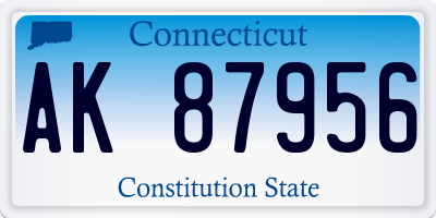 CT license plate AK87956