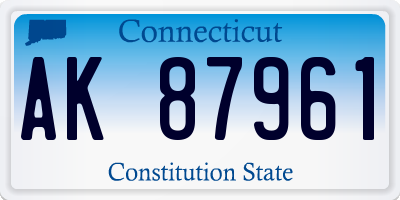 CT license plate AK87961
