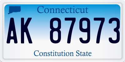 CT license plate AK87973