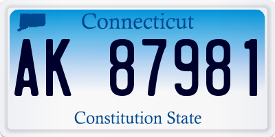 CT license plate AK87981