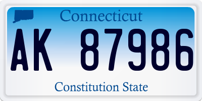 CT license plate AK87986