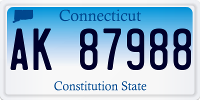 CT license plate AK87988