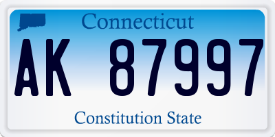 CT license plate AK87997
