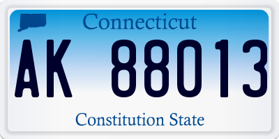 CT license plate AK88013