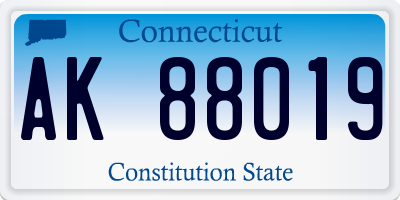 CT license plate AK88019