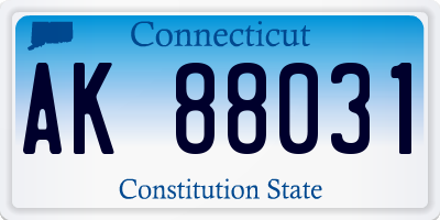CT license plate AK88031