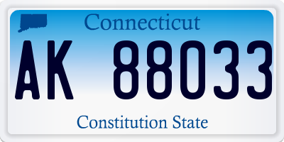 CT license plate AK88033