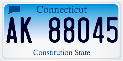 CT license plate AK88045