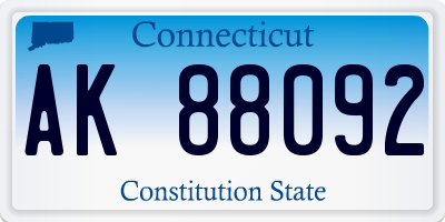 CT license plate AK88092