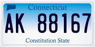 CT license plate AK88167