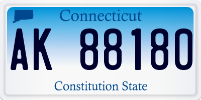 CT license plate AK88180