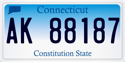CT license plate AK88187