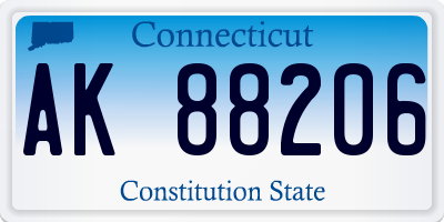 CT license plate AK88206