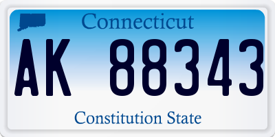 CT license plate AK88343
