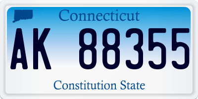 CT license plate AK88355
