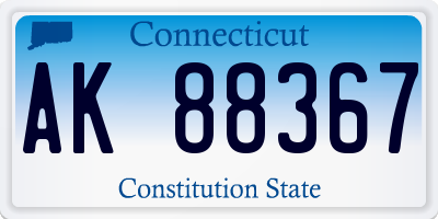 CT license plate AK88367
