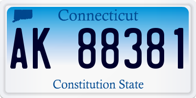 CT license plate AK88381