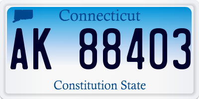 CT license plate AK88403