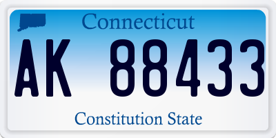 CT license plate AK88433