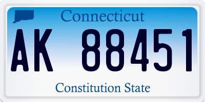 CT license plate AK88451