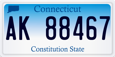CT license plate AK88467