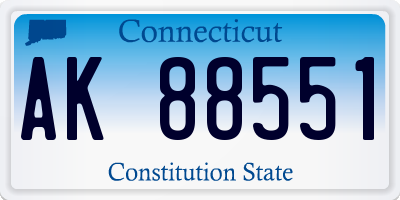 CT license plate AK88551