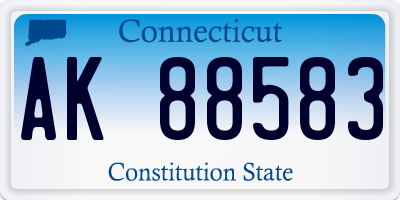 CT license plate AK88583