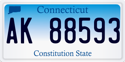 CT license plate AK88593