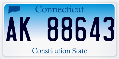 CT license plate AK88643