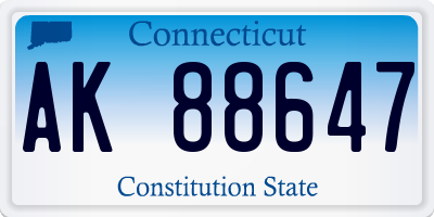CT license plate AK88647