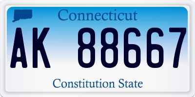 CT license plate AK88667