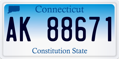 CT license plate AK88671