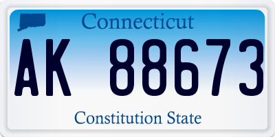 CT license plate AK88673