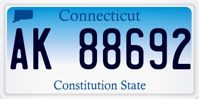 CT license plate AK88692