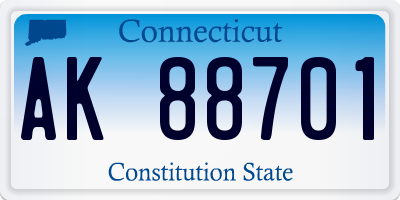 CT license plate AK88701