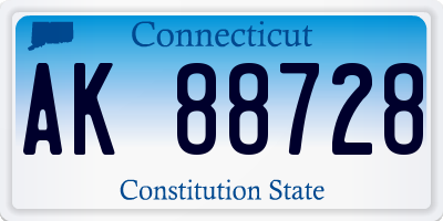 CT license plate AK88728
