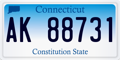 CT license plate AK88731