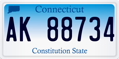 CT license plate AK88734