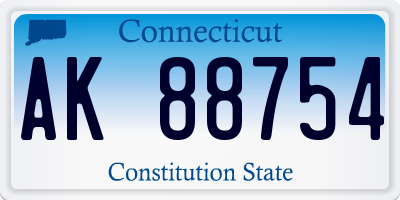 CT license plate AK88754