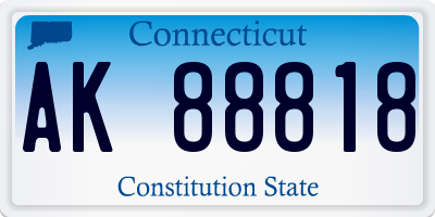 CT license plate AK88818