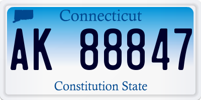 CT license plate AK88847