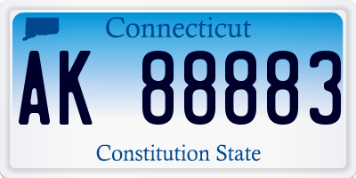 CT license plate AK88883