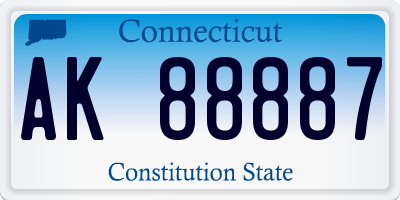 CT license plate AK88887