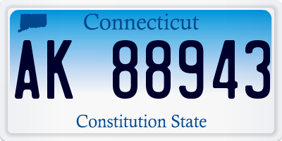CT license plate AK88943