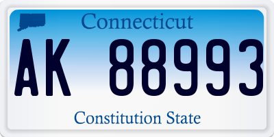 CT license plate AK88993