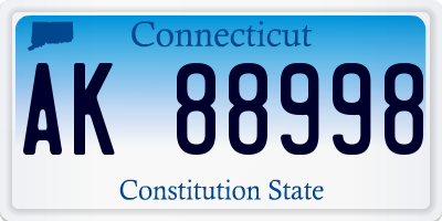 CT license plate AK88998