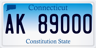 CT license plate AK89000